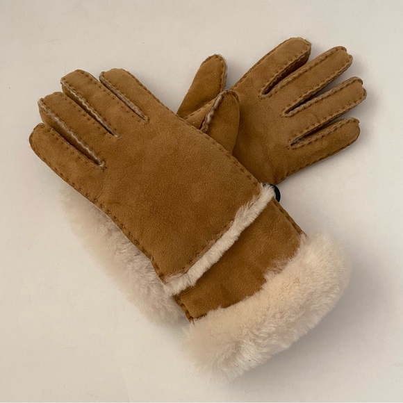 UGG Accessories - UGG Shearling Leather Gloves Chestnut Small